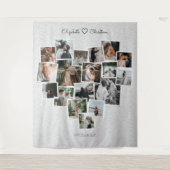 Tenture Heart Shape Photo Collage Lovely Wedding Backdrop (Devant)