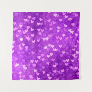 Tenture Hearts bokeh lumières forme violet