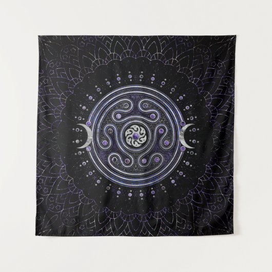 Tenture Hecate Wheel Orament avec Améthyste et Argent (Devant)
