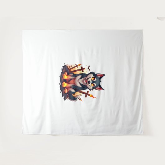 Tenture Hellhound Husky Chien (Devant (Horizontal))