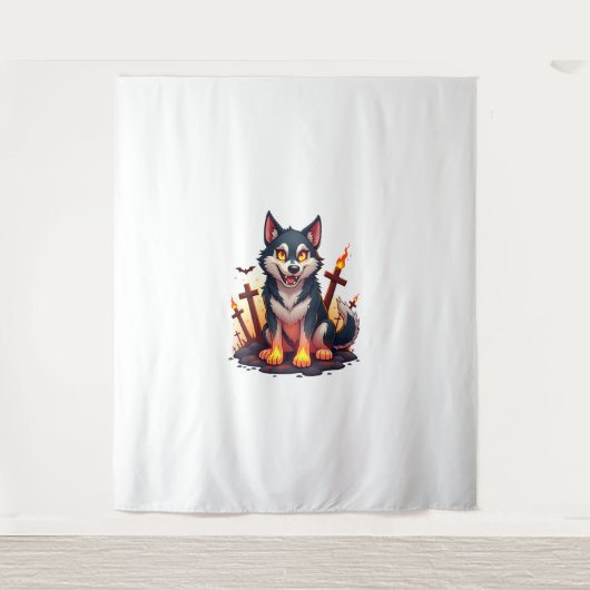 Tenture Hellhound Husky Chien (Devant)