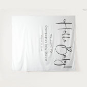 Tenture Hello Baby Modern Script Baby shower fond (Devant (Horizontal))