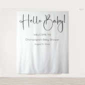 Tenture Hello Baby Modern Script Baby shower fond (Devant)