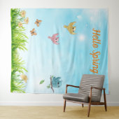 Tenture Hello Spring Photo Party Backdrop (En situation (horizontale))