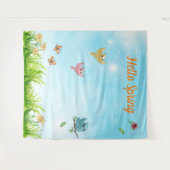 Tenture Hello Spring Photo Party Backdrop (Devant (Horizontal))