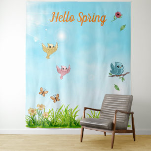 Tenture Hello Spring Photo Party Backdrop