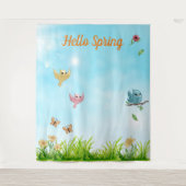 Tenture Hello Spring Photo Party Backdrop (Devant)