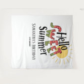 Tenture Hello Sweet Summer Pool Party Anniversaire fond (Devant (Horizontal))