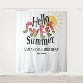 Tenture Hello Sweet Summer Pool Party Anniversaire fond (Devant)