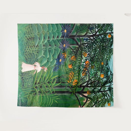 Tenture Henri Rousseau - Une femme marche dans une forêt e (Devant (Horizontal))
