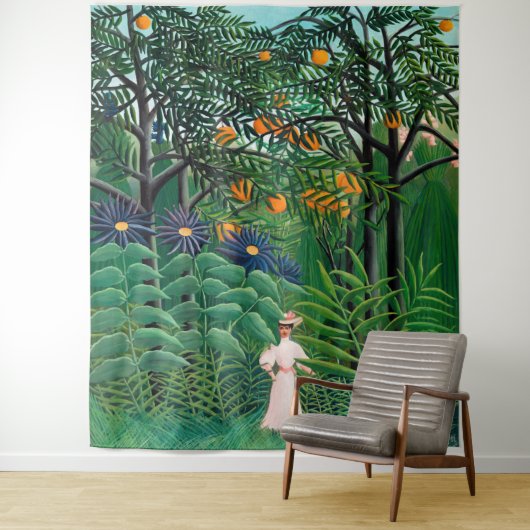 Tenture Henri Rousseau - Une femme marche dans une forêt e (En situation)