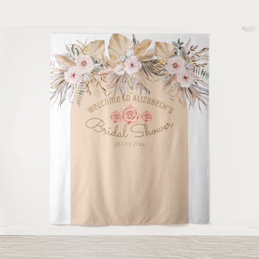 Tenture herbe de la pampa florale mariage de la mariée (Devant)