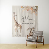 Tenture Herbe de pampa botanique moderne girafe safari chi (En situation)