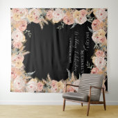 Tenture Herbe des Pampas Bohème Fleurs Roses Rose Clair Ma (En situation (horizontale))