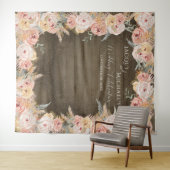 Tenture Herbe des Pampas Bohème Floral Rose Rustique Bois  (En situation (horizontale))