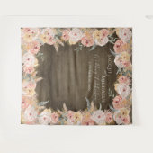 Tenture Herbe des Pampas Bohème Floral Rose Rustique Bois  (Devant (Horizontal))