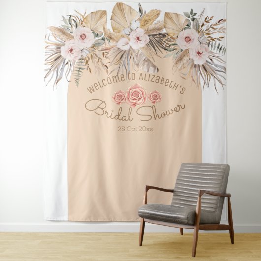 Tenture herbe des pampas florale mariage de la mariée (En situation)