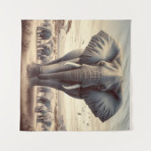 Tenture Herbe majestueuse d'éléphants (Devant (Horizontal))