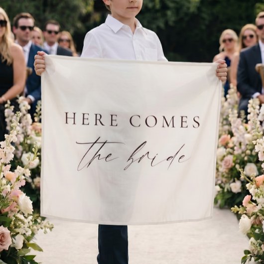 Tenture Here Comes the Bride Minimalistic Fabric Sign