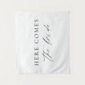 Tenture Here Comes the Bride Minimalistic Fabric Sign (Devant)