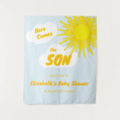 Tenture Here Comes The Son Boy Baby Shower (Devant)