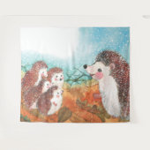 Tenture Hérisson s'entretenant Illustration (Devant (Horizontal))