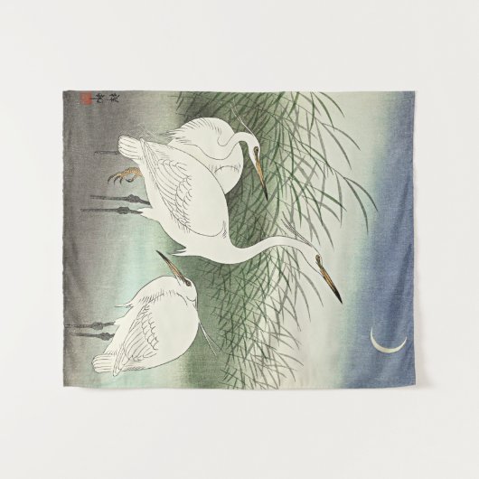 Tenture Hérons en eau douce par Ohara Koson (Devant (Horizontal))