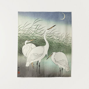 Tenture Hérons en eau douce par Ohara Koson
