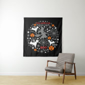 Tenture Heure Éffrayante Halloween (En situation)