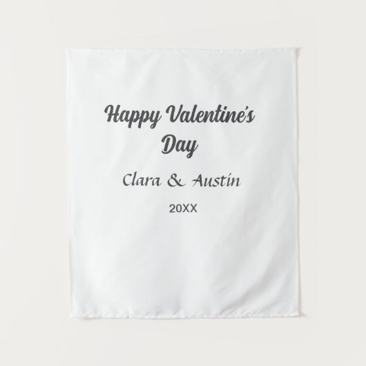 Tenture Heureuse Sainte-Valentin ajouter nom date simple m (Devant)