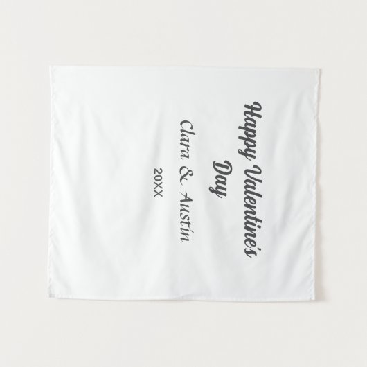 Tenture Heureuse Sainte-Valentin ajouter nom date simple m (Devant (Horizontal))
