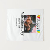 Tenture Heureuse Sainte-Valentin ajouter nom de couple pho (Devant (Horizontal))