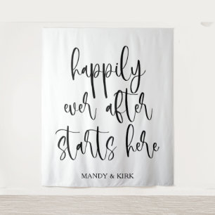 Tenture Heureusement Jamais Après Commence Ici - Mariage É