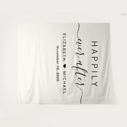 Tenture Heureusement Jamais Après Crème Mariage Réception (Devant (Horizontal))