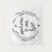 Tenture Heureux à la maison d'abeille exprime l'accueil (Devant)