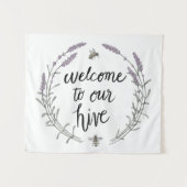 Tenture Heureux à la maison d'abeille exprime l'accueil (Devant (Horizontal))