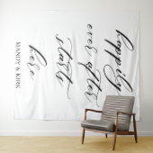 Tenture Heureux après avoir commencé ici - Mariage romanti (En situation (horizontale))