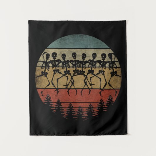 TENTURE HEUREUX HALLOWEEN SKELETON DANSE (Devant)