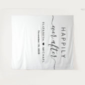 Tenture Heureux Jamais Après La Réception De Mariage (Devant (Horizontal))