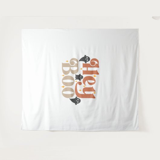 Tenture Hey Boo Boho Halloween Hey Boo Ghost (Devant (Horizontal))