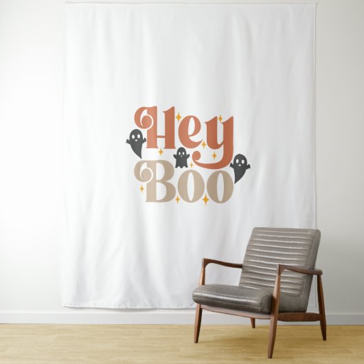 Tenture Hey Boo Boho Halloween Hey Boo Ghost (En situation)