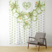 Tenture Hibiscus & dentelle BLANC (En situation)