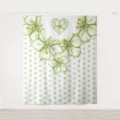 Tenture Hibiscus & dentelle BLANC (Devant)