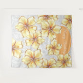 Tenture Hibiscus & dentelle JAUNE (Devant (Horizontal))