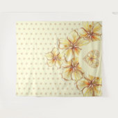 Tenture Hibiscus & dentelle JAUNE (Devant (Horizontal))