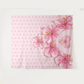 Tenture Hibiscus & dentelle PINK (Devant (Horizontal))