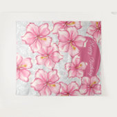 Tenture Hibiscus & dentelle PINK (Devant (Horizontal))