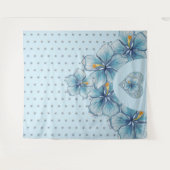 Tenture Hibiscus & dentelle TURQUOISE (Devant (Horizontal))