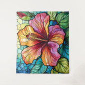 Tenture hibiscus en verre tendu (Devant)