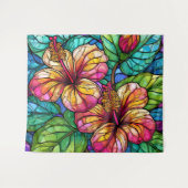 Tenture hibiscus en verre tendu (Devant (Horizontal))